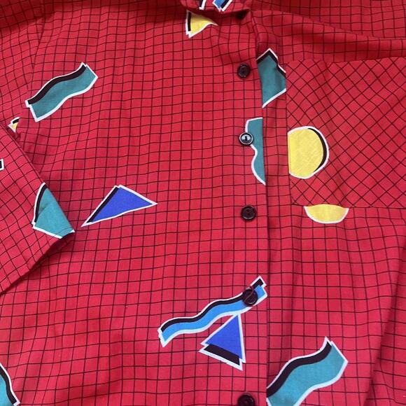 Geometric Saved by the Bell vintage 90's button up. - Picture 3 of 4